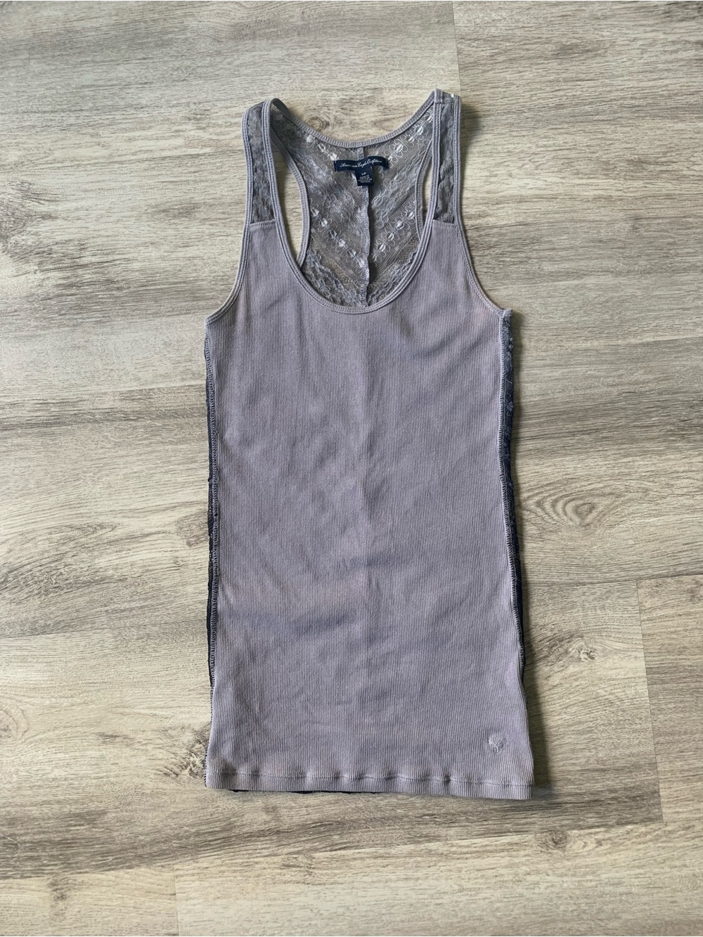 American Eagle Outfitters Y2K ombre racer back Lace-Back gray Tank top size S